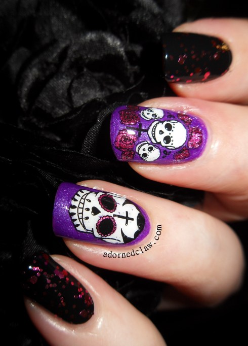 sugar skull nail art
