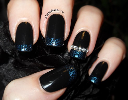 Blue Leopard French Tip