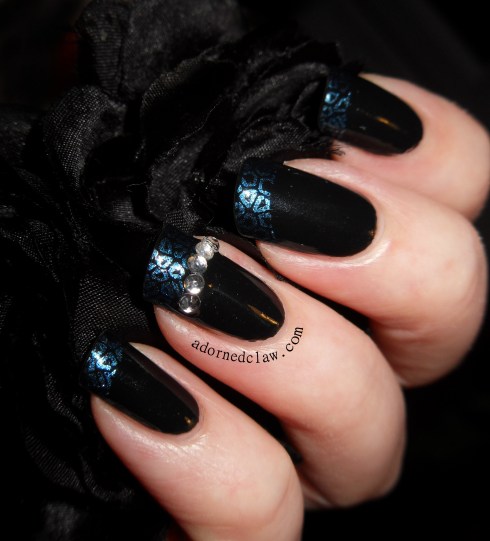 Blue Leopard French Tip