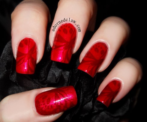 Chanel Rouge Noir Stamped over Sally Hansen Ruby Stilletos