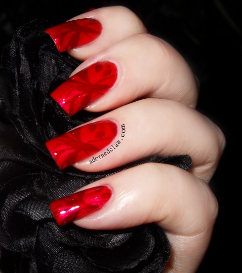 Red Butterflies nail Art