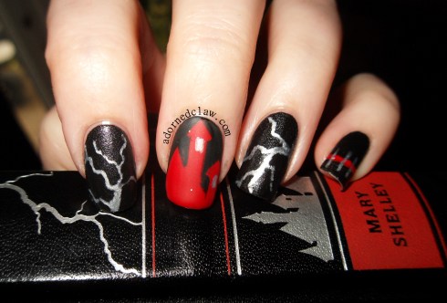 frankenstein inspired nail art