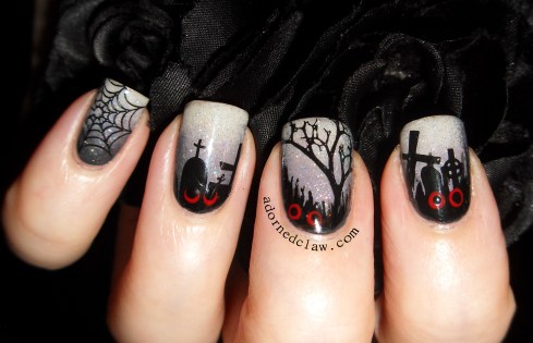 spooky nail art