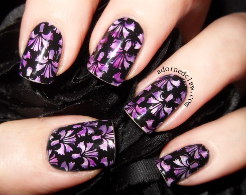 Messy Mansion MM07 over nimbus nail art