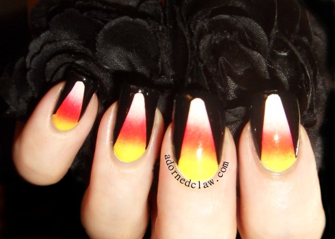 Candy Corn Halloween Nail Art