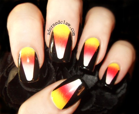 Candy Corn Halloween Nail Art