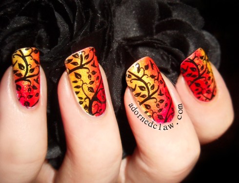 Autumn Leaves Nail Art