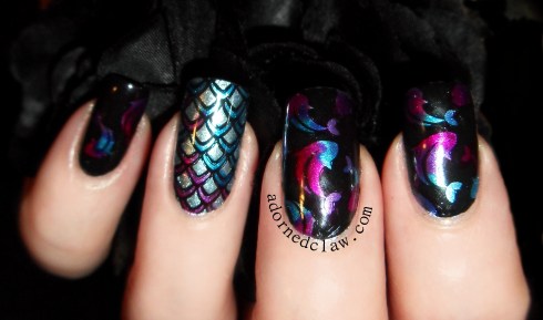 tropical fish leadlight nail art