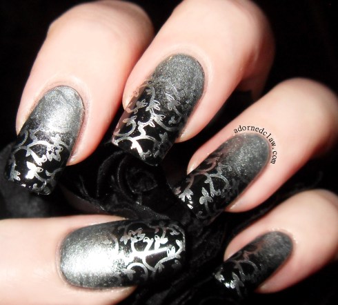 Silver and Black Stamped Gradient