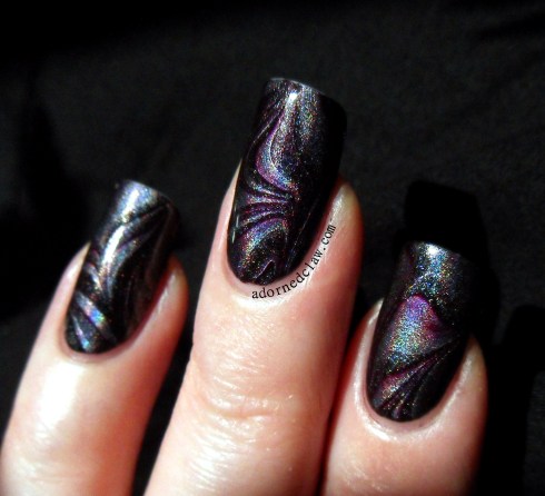 Holographic Watermarble China Glaze Get Outta My Space and OPI Lincoln Park After Dark.