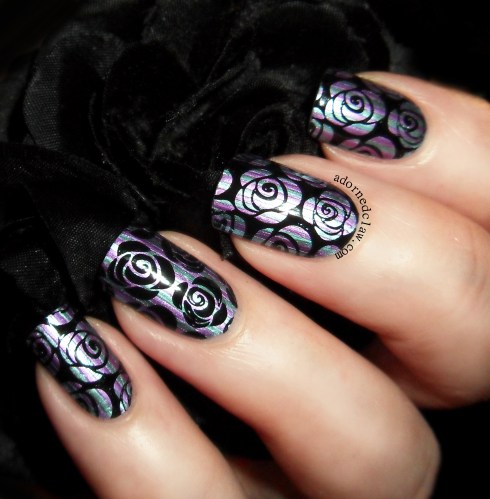 Metallic stripey roses Moyou Pro XL 07