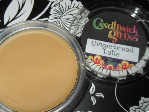 candlewick green wax melt tart gingerbread latte