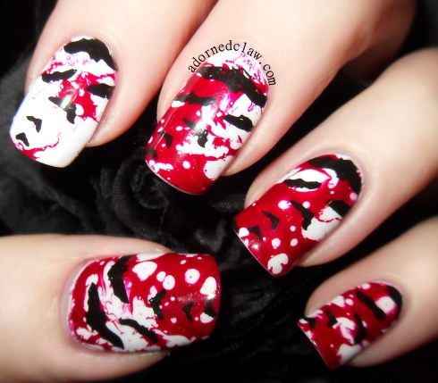 Bloody Bats Halloween Nail Art