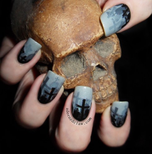 Misty Graveyard Nail Art