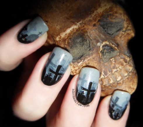 Misty Graveyard Nail Art