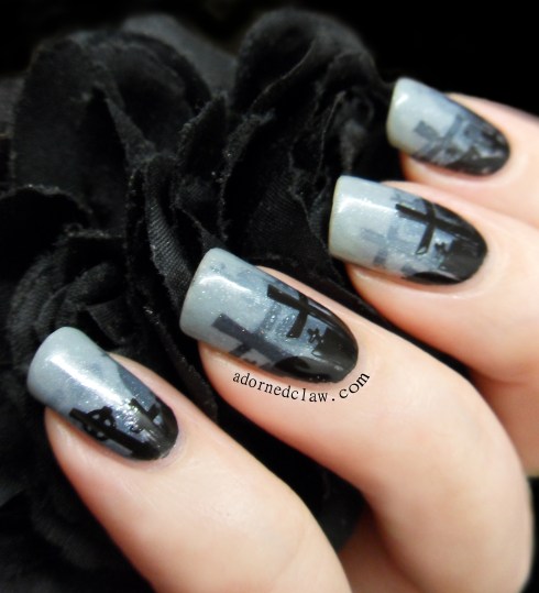 Misty Graveyard Nail Art
