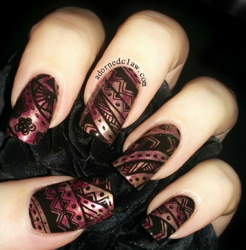 Autumn fall smoosh attack nail art