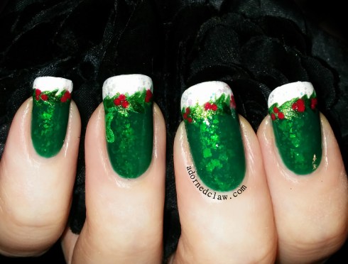 christmas pickle nail art