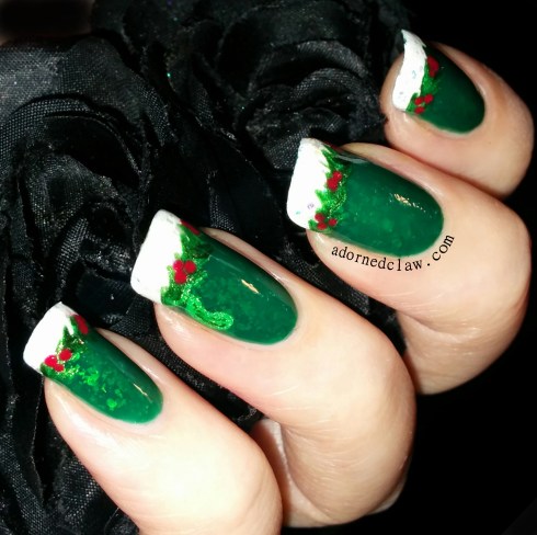 christmas pickle nail art