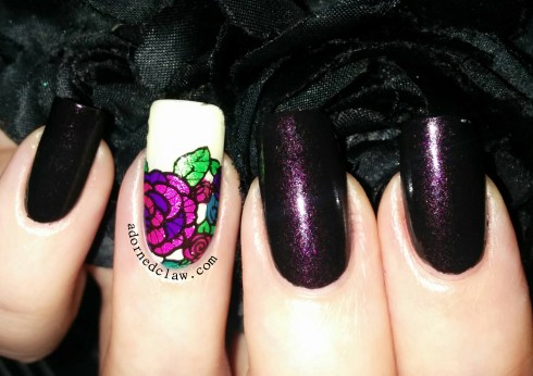 Lace Flowers Leadlight Nail Art