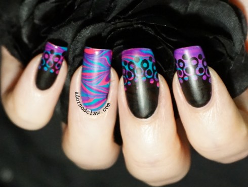 Dotty Watermarble Nail Art