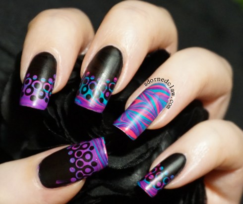 Dotty Watermarble Nail Art