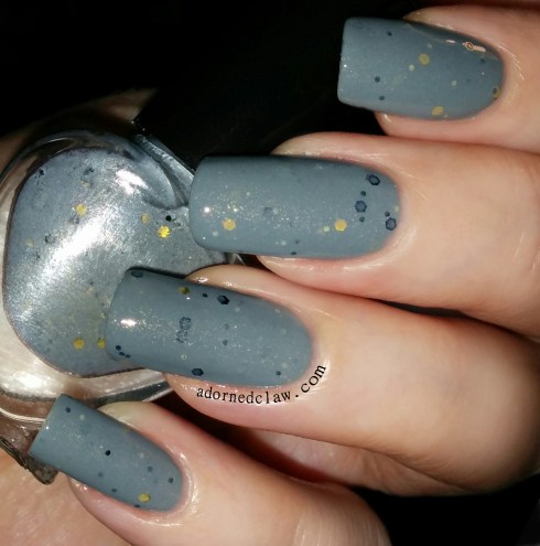 grey gold glitter franken polish