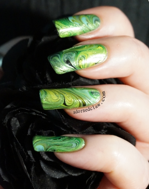 green nail art decal